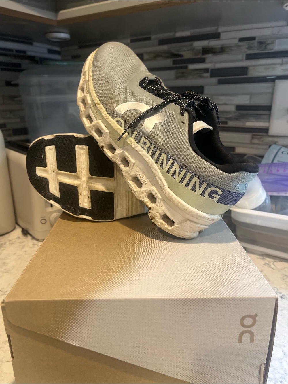 On Running Cloudmonster 2 Running Shoes Size Men’s 10 1/2 Mineral Aloe Color - Picture 13 of 17